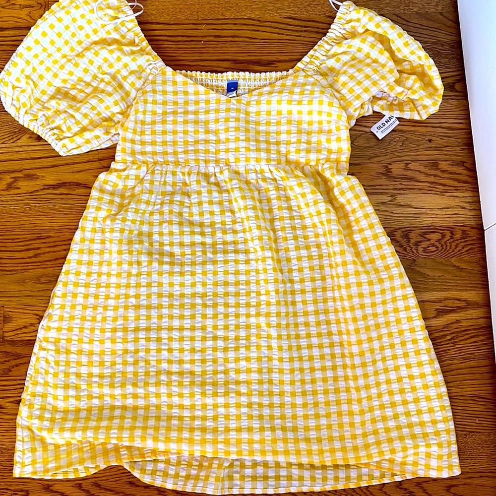 Yellow gingham dress